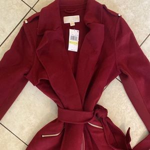 🔥 SALE Michael Kors NWT burgundy wool Jacket size 2